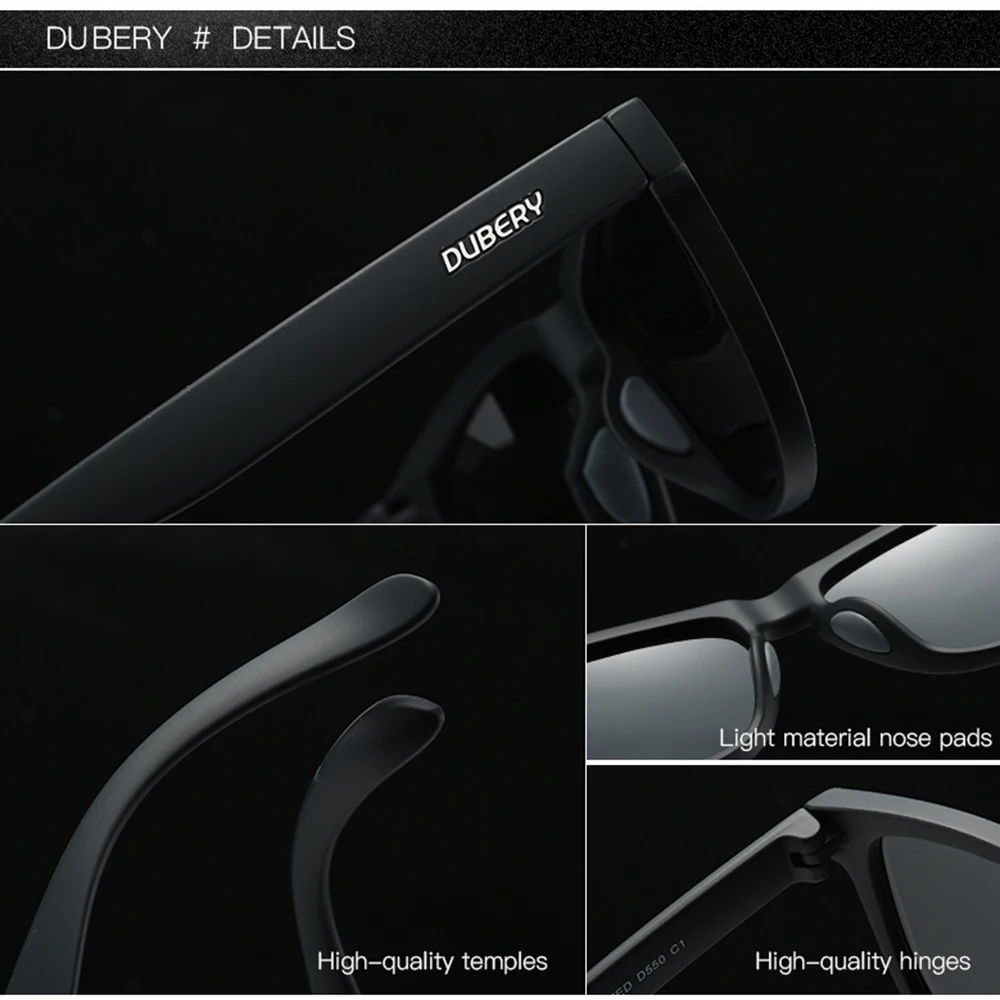 DUBERY Full Rim Polarized Sunglasses For Men And Women 28 Colors Model 550 image 5
