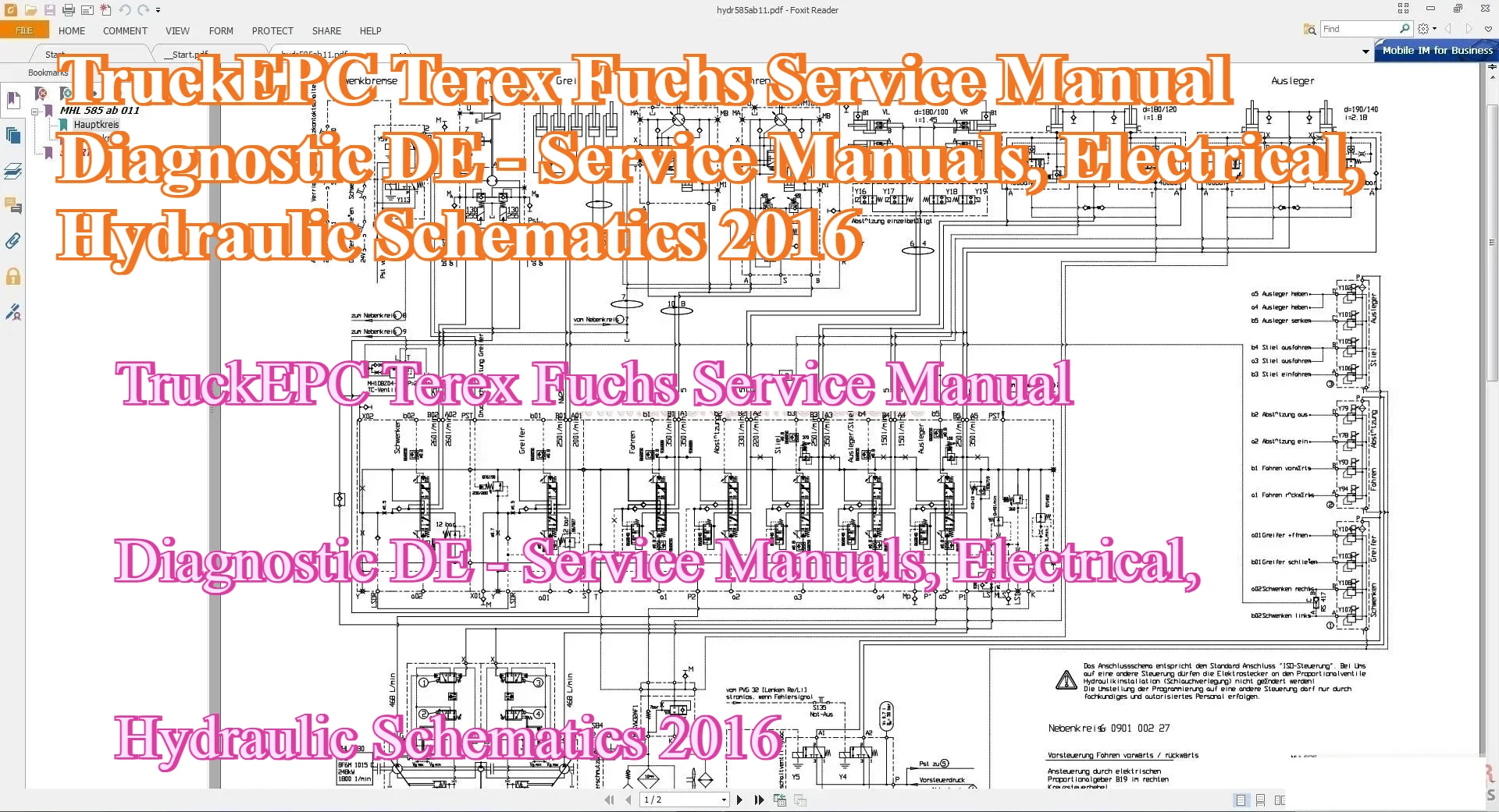 

TruckEPC Terex Fuchs Service Manual Diagnostic DE - Service Manuals, Electrical, Hydraulic Schematics 2016