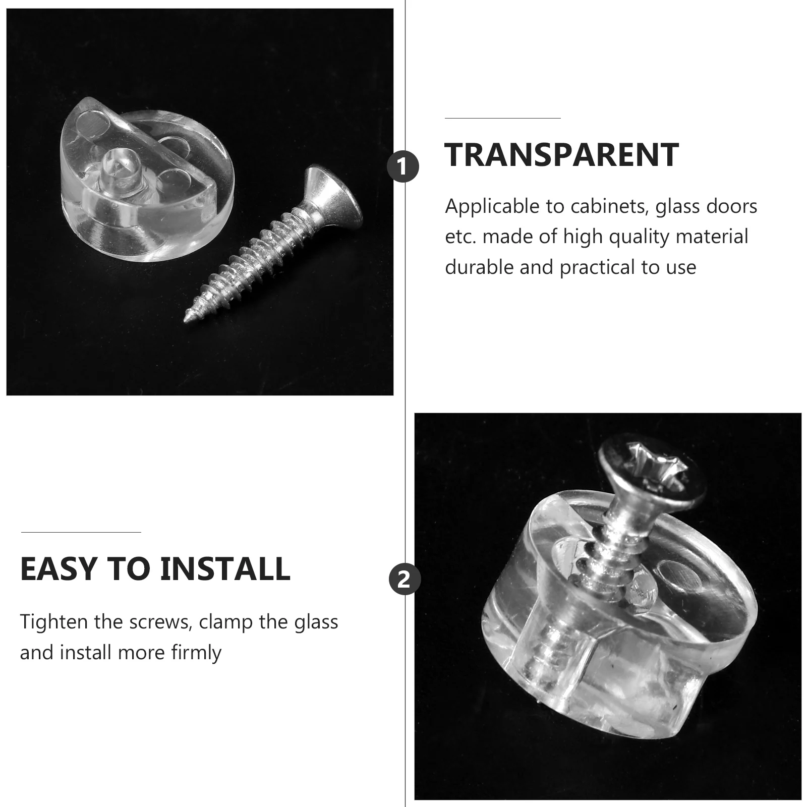 20pcs Glass Wardrobe Shelf Clips For Mirror Cabinet Door Fixing Mount Clamps Glass Panel Support Bracket Hardware Fittings