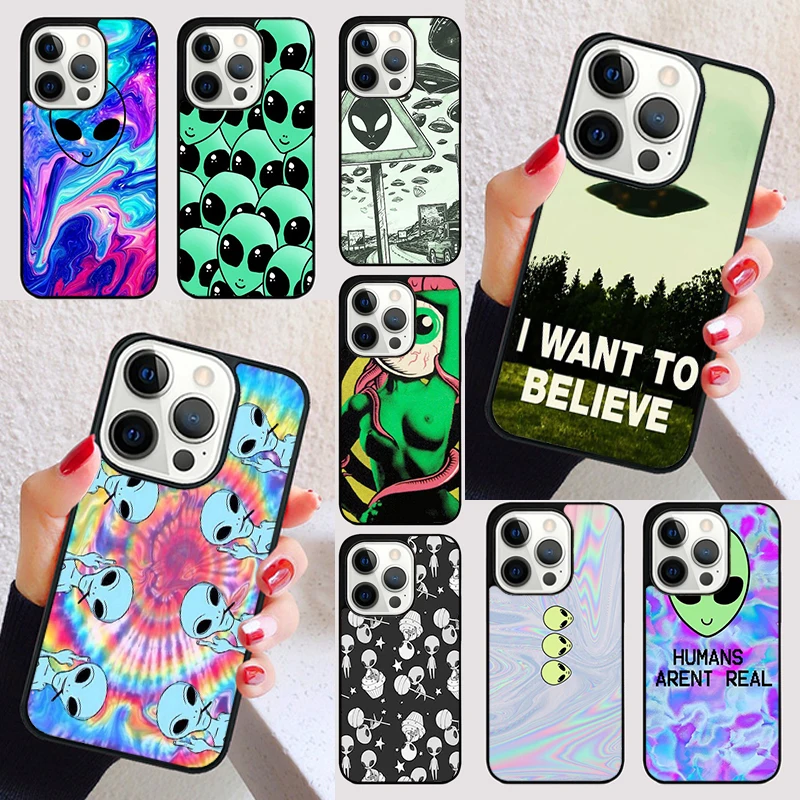 Alien Martian Humans Arent Real cover For iPhone 15 16 13 12 11 14 Pro Max Mini Max SE 2020 7 8 15 16 Plus Phone Case