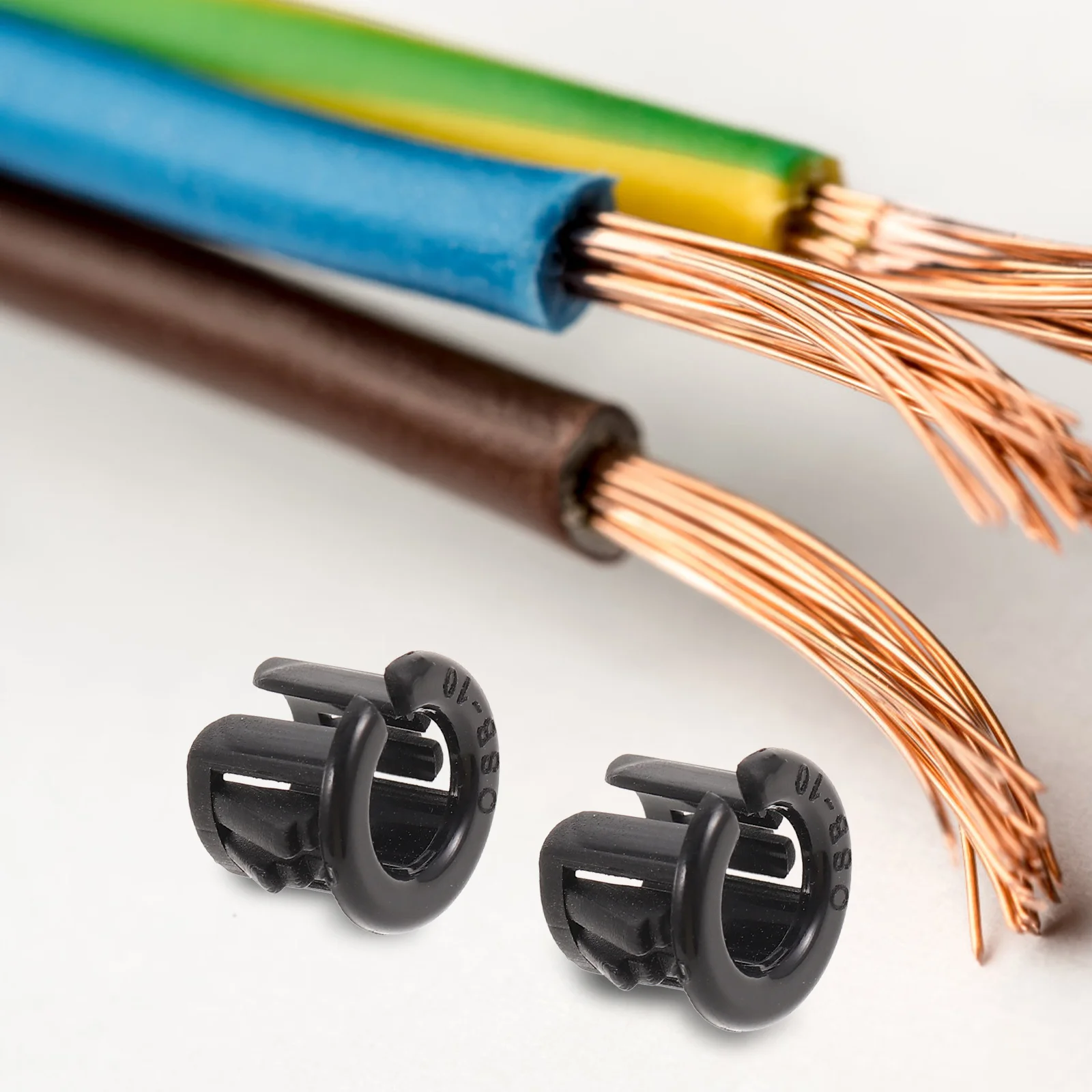 

50 шт. кабельных втулок-фиксаторов из материала PA66, круглые заглушки для отверстий, виброизоляционные крепления для кабеля, фиксаторы-втулки