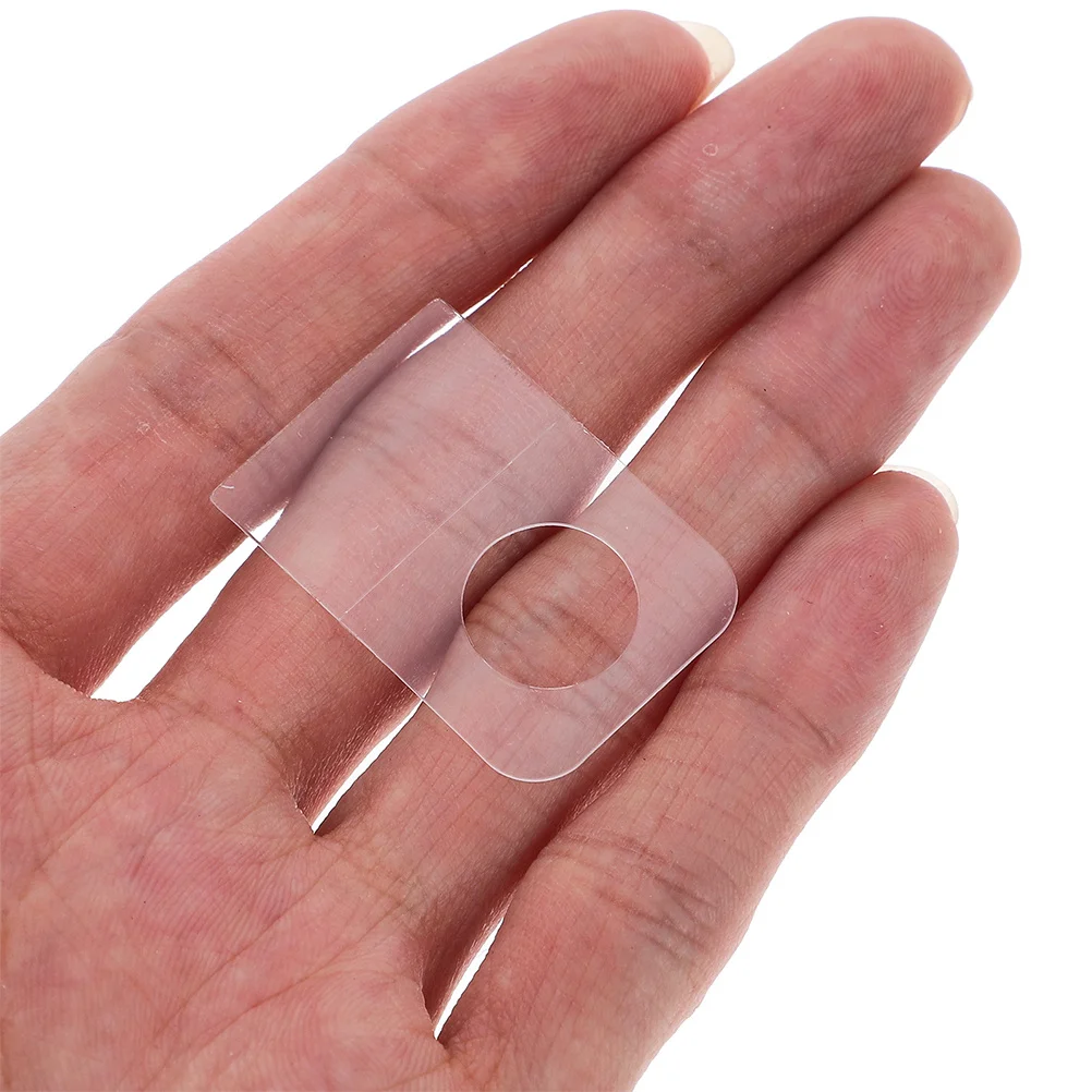 

200Pcs Clear Self Adhesive Hang Tabs Transparent Round Hole Plastic Tags Retail Display Jewelry Crafts Hang Tabs