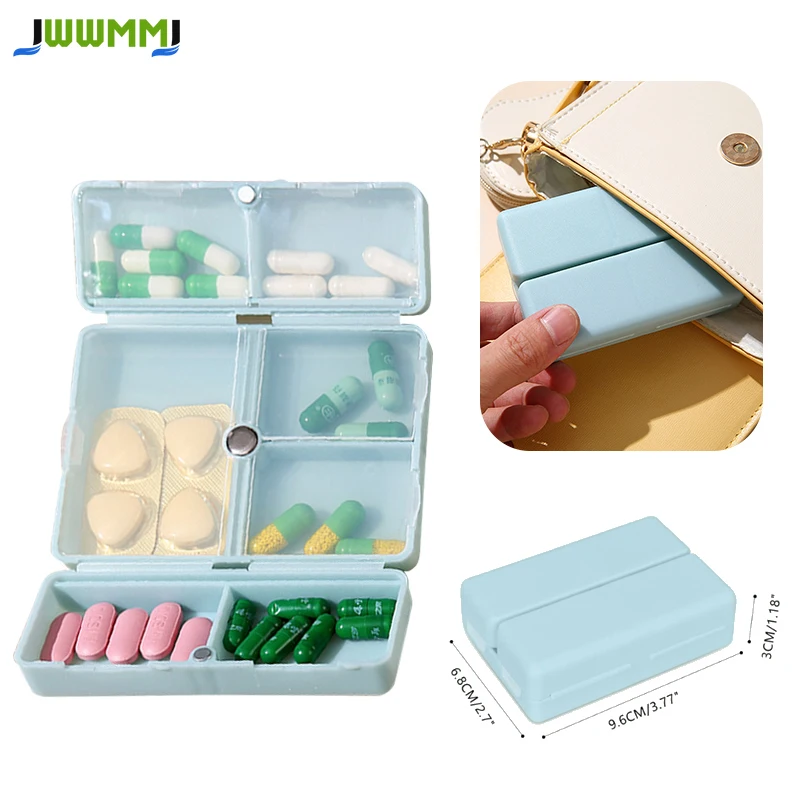 1Pcs Weekly Portable Moisture-Proof Small Pill Case for Pocket Purse Daily Portable Medicine Container to Hold Vitamins