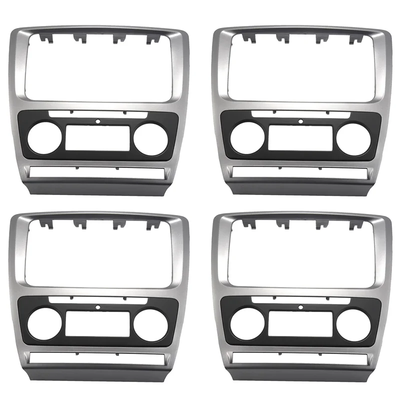 

4X 2 Din Radio Fascia for Skoda Octavia Audio Stereo Panel Mounting Installation Dash Kit Trim Frame Adapter