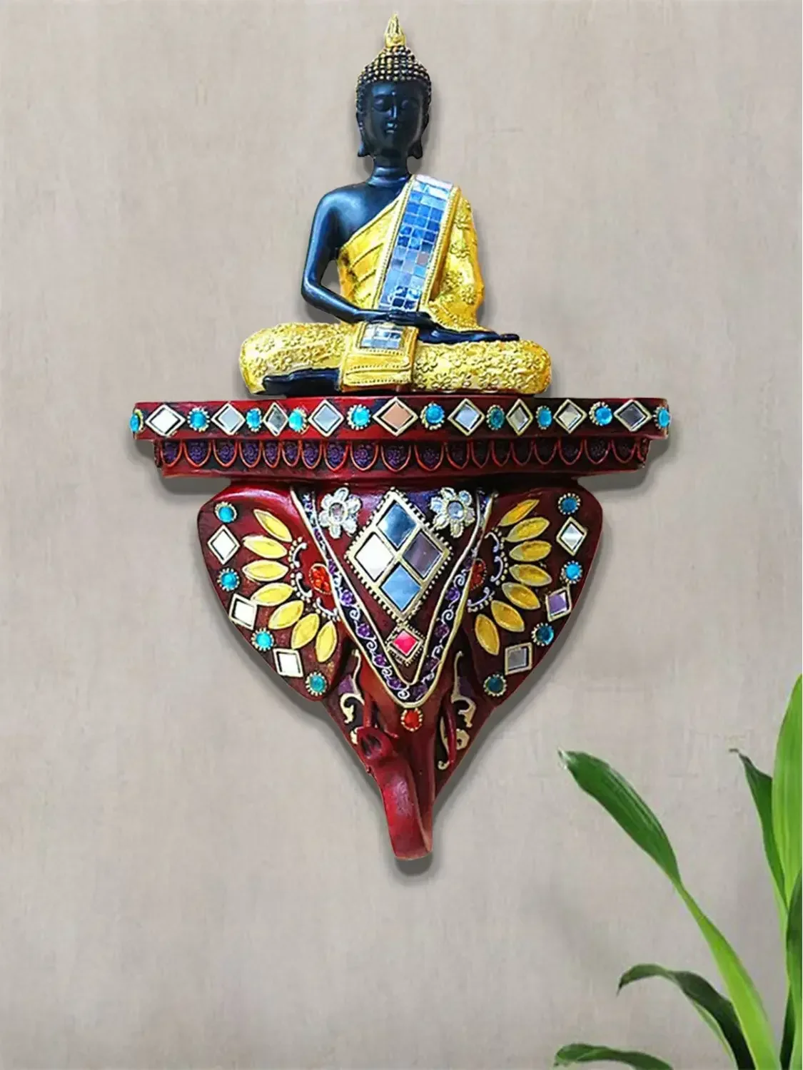 Elephant Buddha sculpture wall hanging Nordic home decoration accessories living room crafts Sakyamuni Buddhist lovers gifts