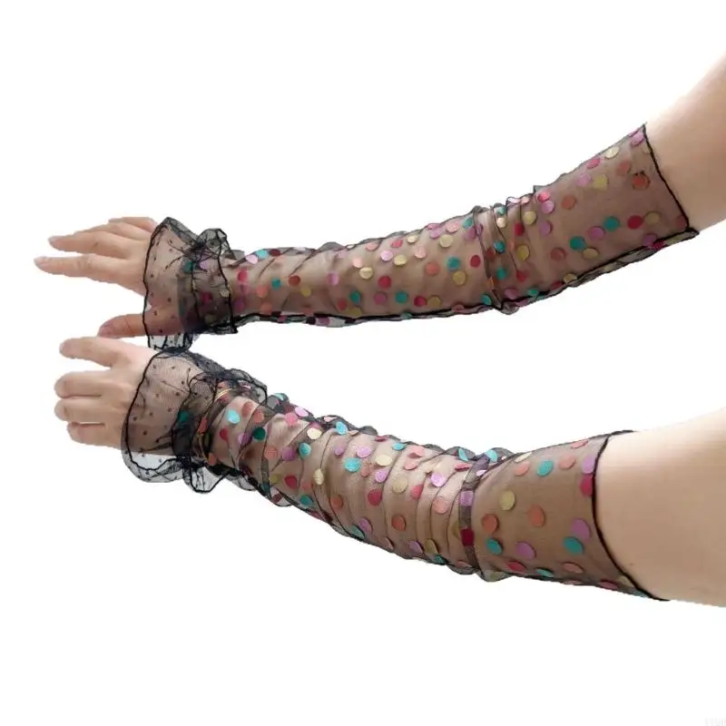 2パックロリータスタイルSun Protective Sleeve快適な肌に優しいアームカバー日常の使用と冷却のため
