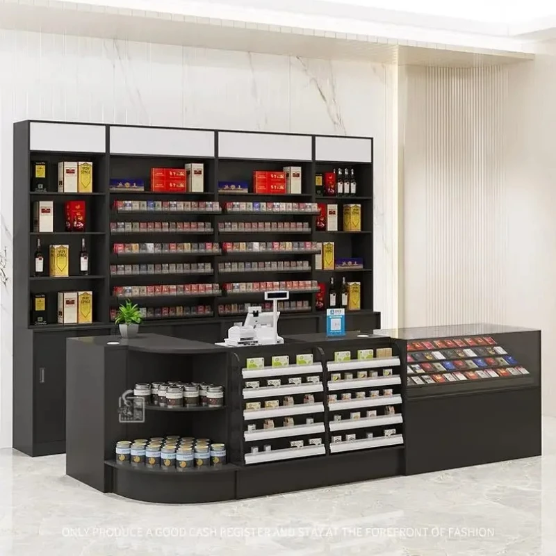 

Corner Display Reception Counter Cosmetics Desks Black Modern Minimalist Space Supermarket Classic Mostrador Bar Furniture