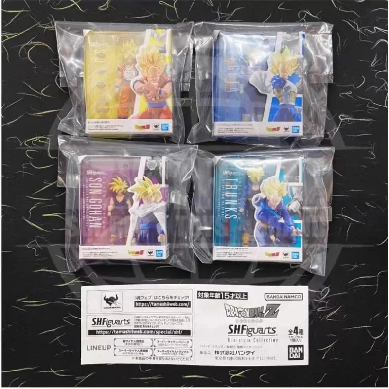 

Genuine Bandai Dragon Ball Shf Miniature Collection Goku Vegeta Son Gohan Trunks Miniature Figure Collectible Desktop Decoration