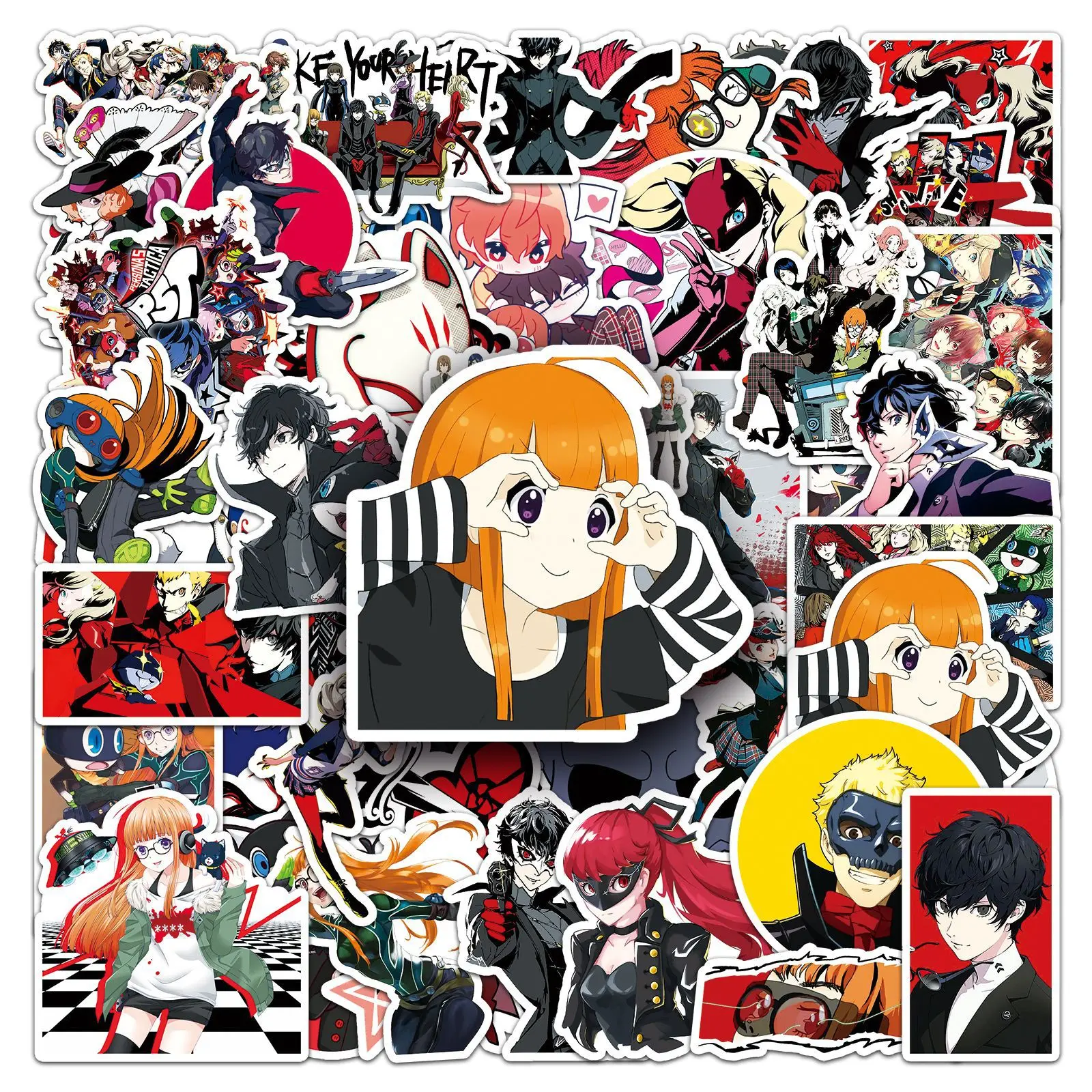 50pcs Anime Persona Graffiti Personalized Cartoon Japanese  Decor Stickers for Phone, Luggage & Skateboard