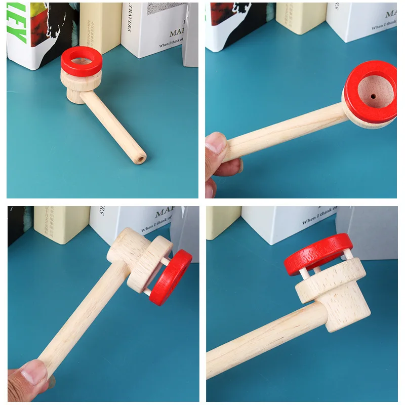 1PC 大人の爆発木製サスペンションボール送風機子供の早期教育パズル親子ゲームトレーニング肺活量おもちゃ