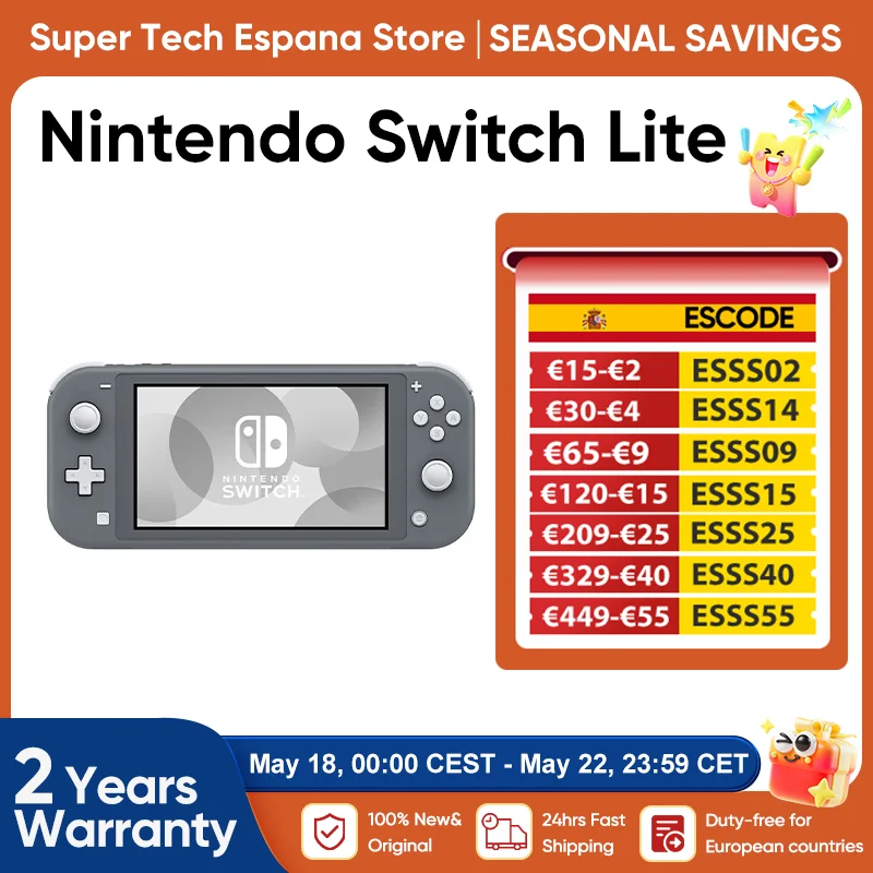 Nuevo Nintendo Switch Lite Nintendo Switch consola de juegos portátil 32G almacenamiento interno pantalla táctil LCD de 5,5 pulgadas BT4.1 Coral