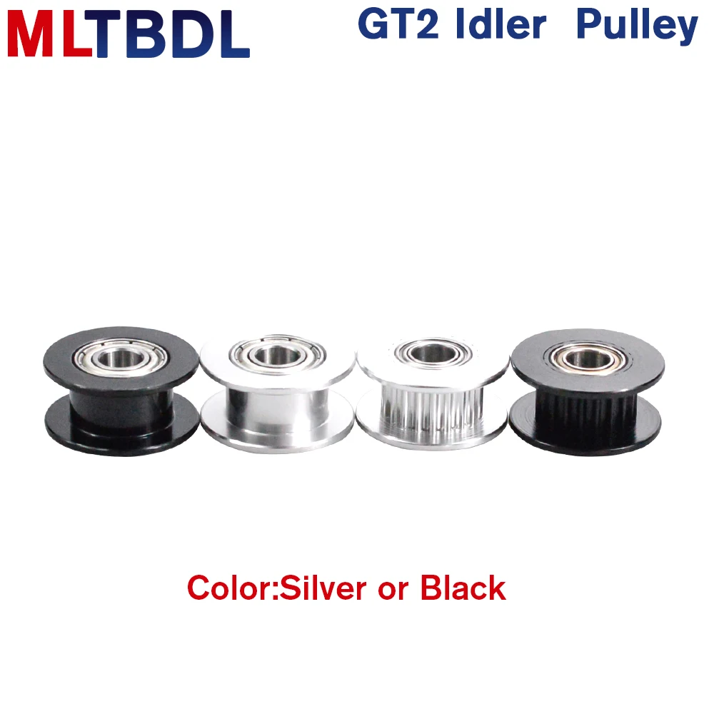 Polea Idler GT2, rueda síncrona de 20 dientes, 16 dientes, Bore3/4/5mm con rodamiento, 2GT correa de distribución, ancho 6/10mm, piezas para