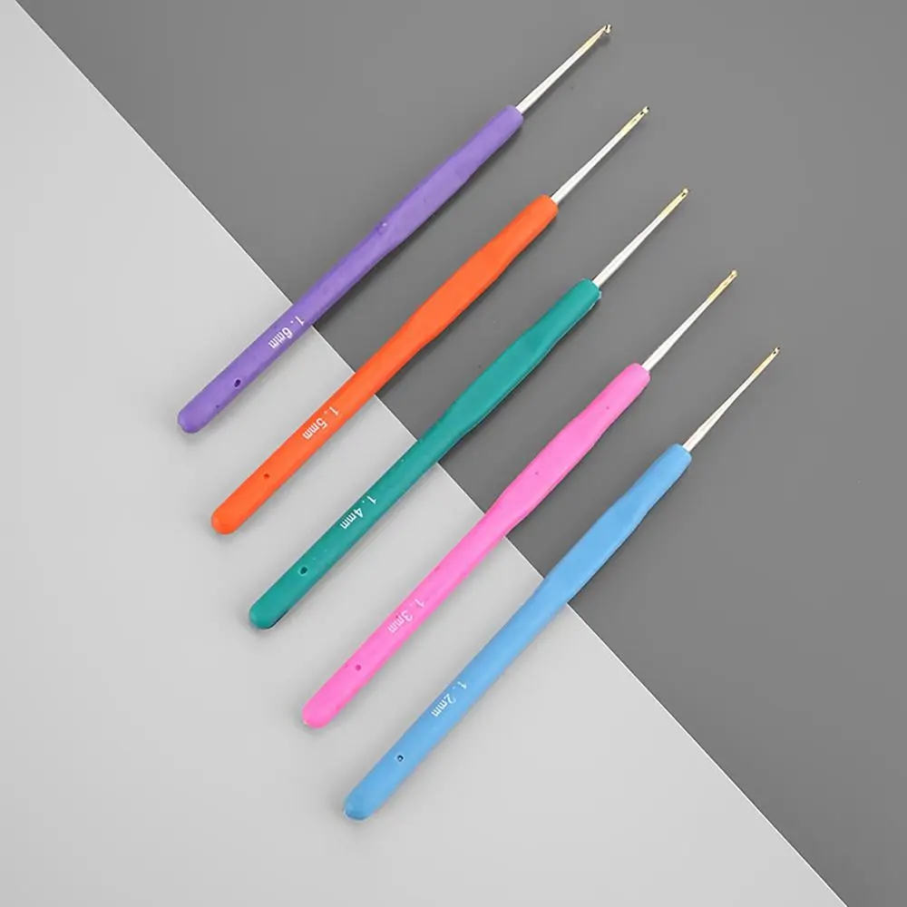 Rubber Handle Knitting Needles DIY Multisize Long Crocheting Hooks Crocheting Needles DIY Sewing Accessories