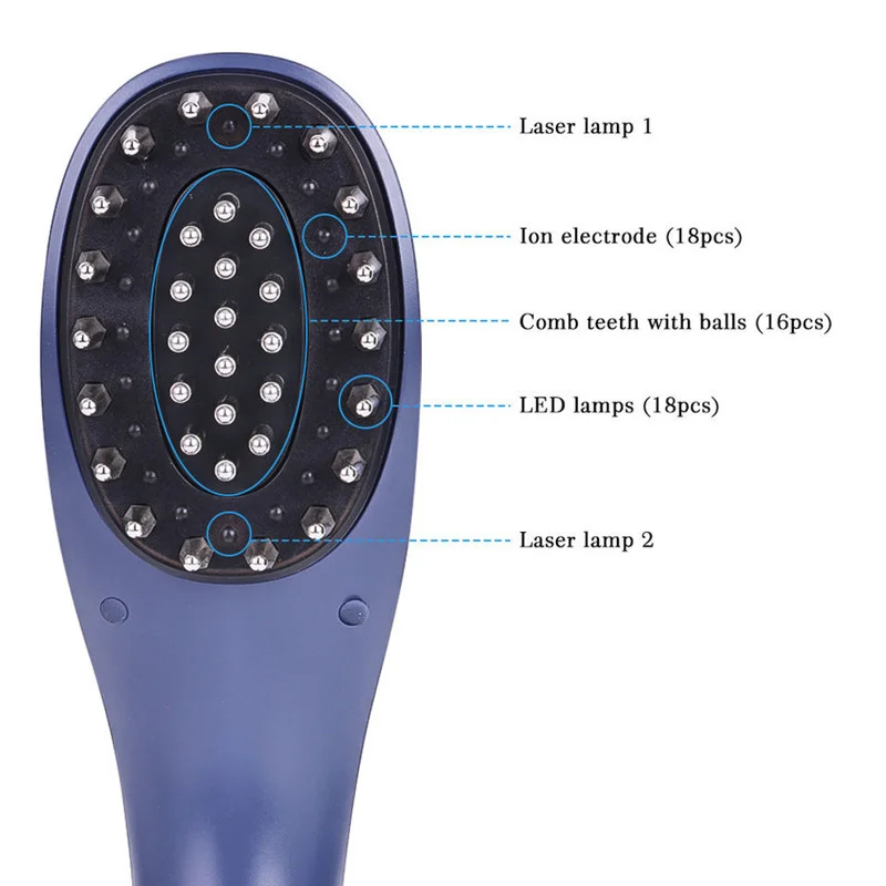 Laser comb red blue light electric massage comb essential oil head massager spot wholesale vibration beauty instrument