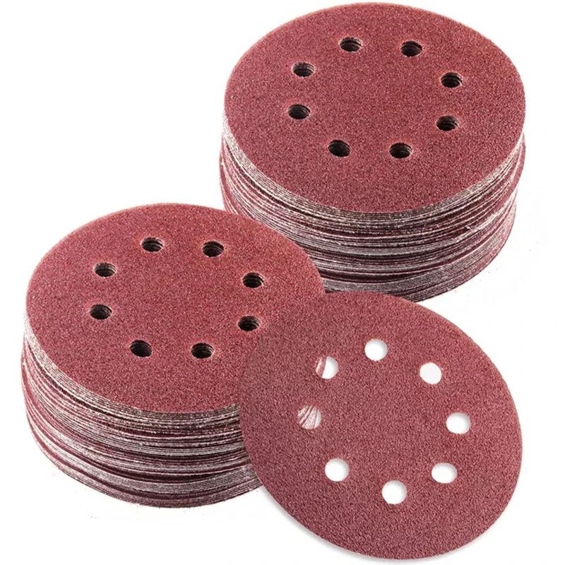 Sanding Discs 5 inch 125mm 8-Hole Hook Loop Orbital Sander Paper Pads Abrasive Sanding Paper for Polishing Tools DA Sanding Disc