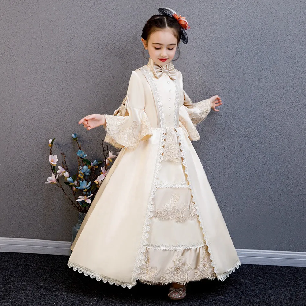 Cosplay Lolita Rococo Victorian Princess Costume Kid's Dress Outfits Costume Golden Vintage Cosplay Party Birthday