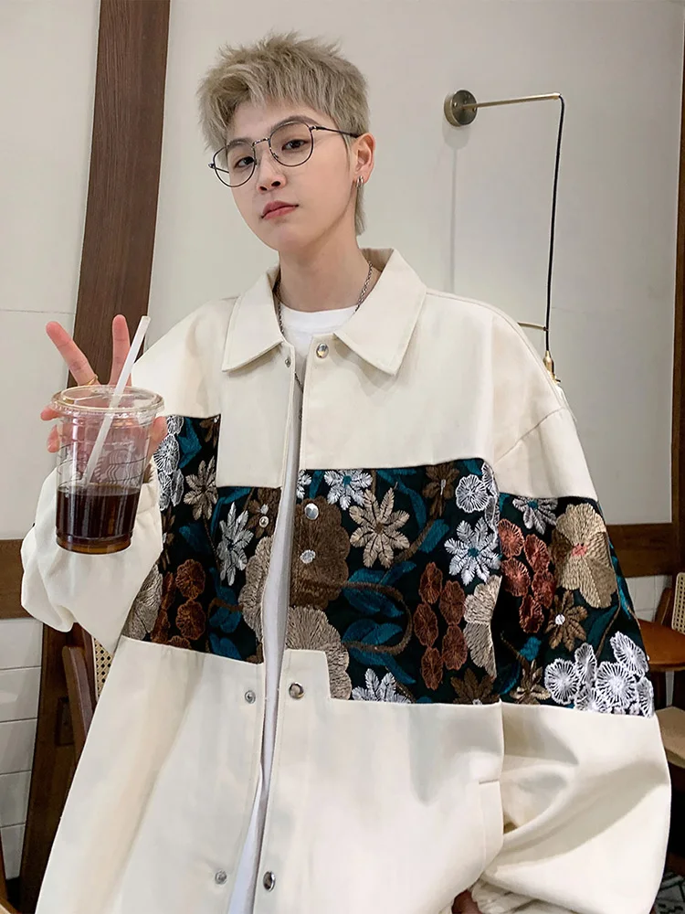 

Мужская куртка в стиле барокко, весна-осень, новая, с китайской вышивкой, винтажная, ретро, модная, молодежная, свободного кроя, верхняя одежда