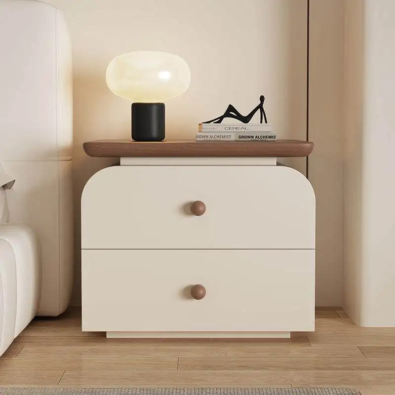 Mesa de Cabeceira Moderna de Meio Século com Gavetas, Armazenamento para Quarto, Mesa de Cabeceira Nórdica de Luxo, Decoração Única, Mesa de Noche, Móveis para Casa