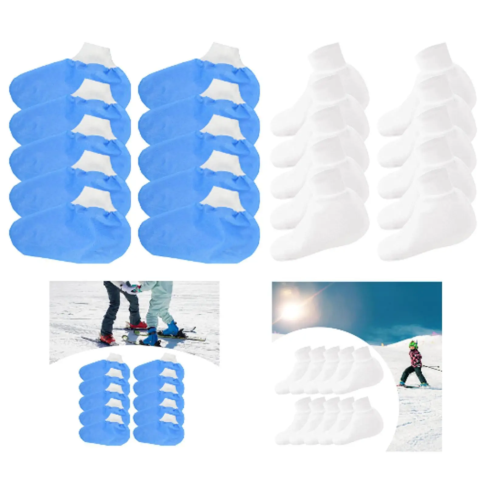 

5 Pairs Disposable Ski Foot Covers Gifts for Indoor Playground Travel Skiing