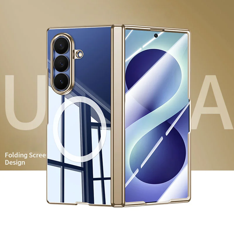 For Samsung Galaxy Z Fold8 Ultra phone case with magnetic ring central hinge electroplated shell and integrated protective cover