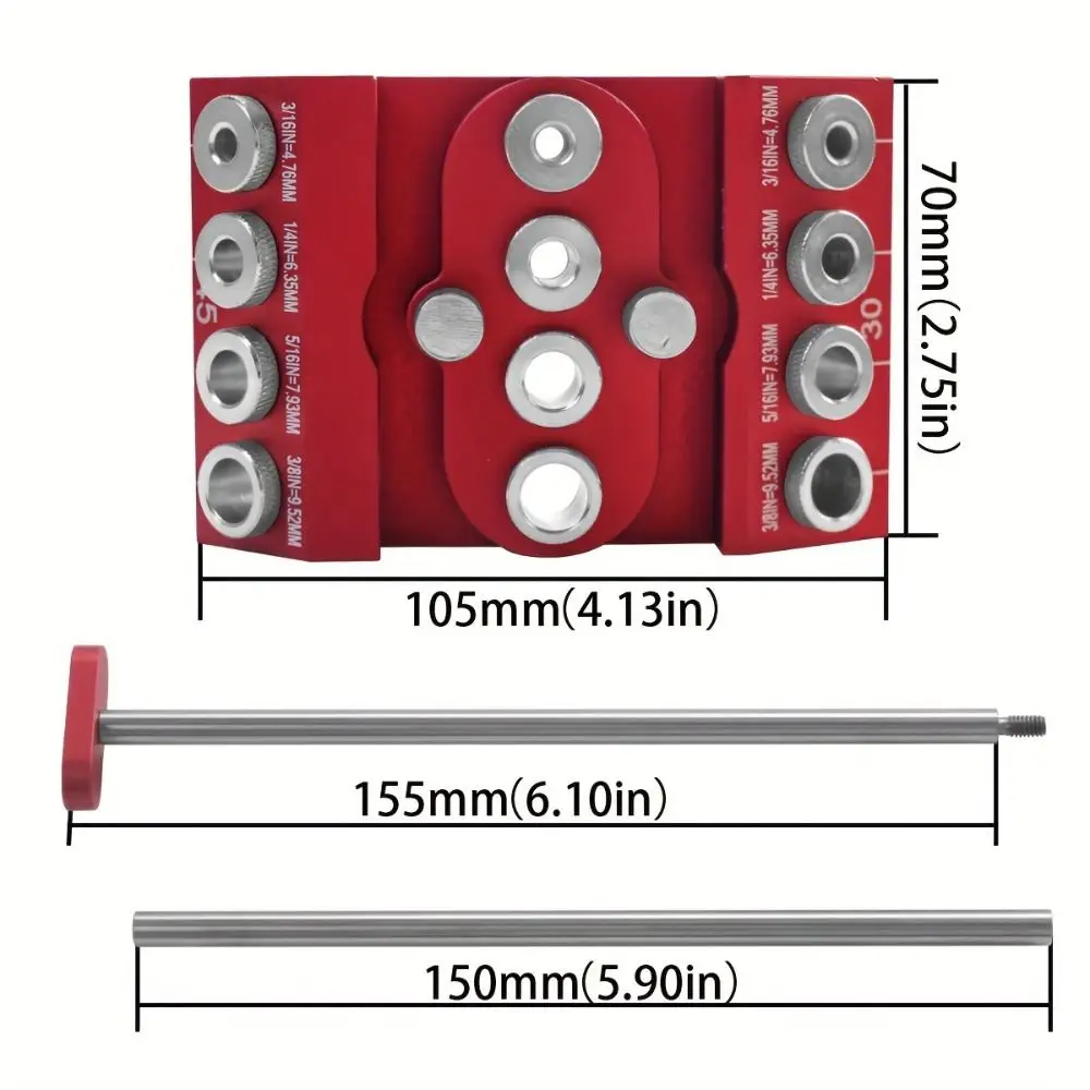 Gabarito de guia de broca de 30/45/90 graus, 4 tamanhos, furo de broca com haste de posicionamento, guia de broca em V, precisão de liga de alumínio
