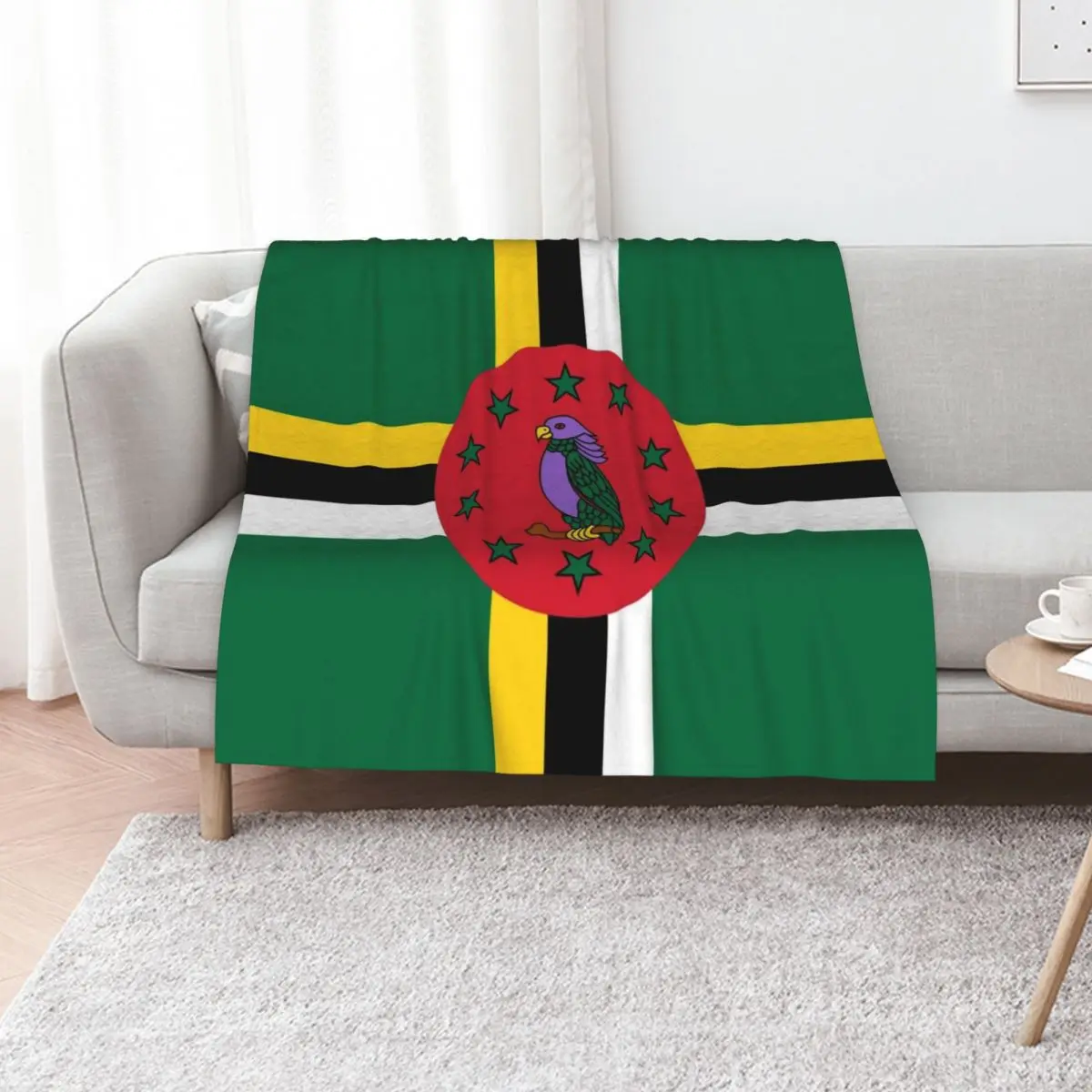 Flag of Dominica Throw Blanket Sofa Quilt decorative bed plaid Camping Hairy Cute Blankets