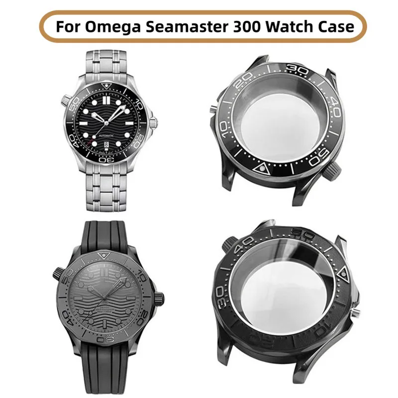 

For Omega Seamaster 300 Series High Quality Watch Case with Glass Lense Stainless Steel 2824 Movement Ceramic Watch Shell 43mm