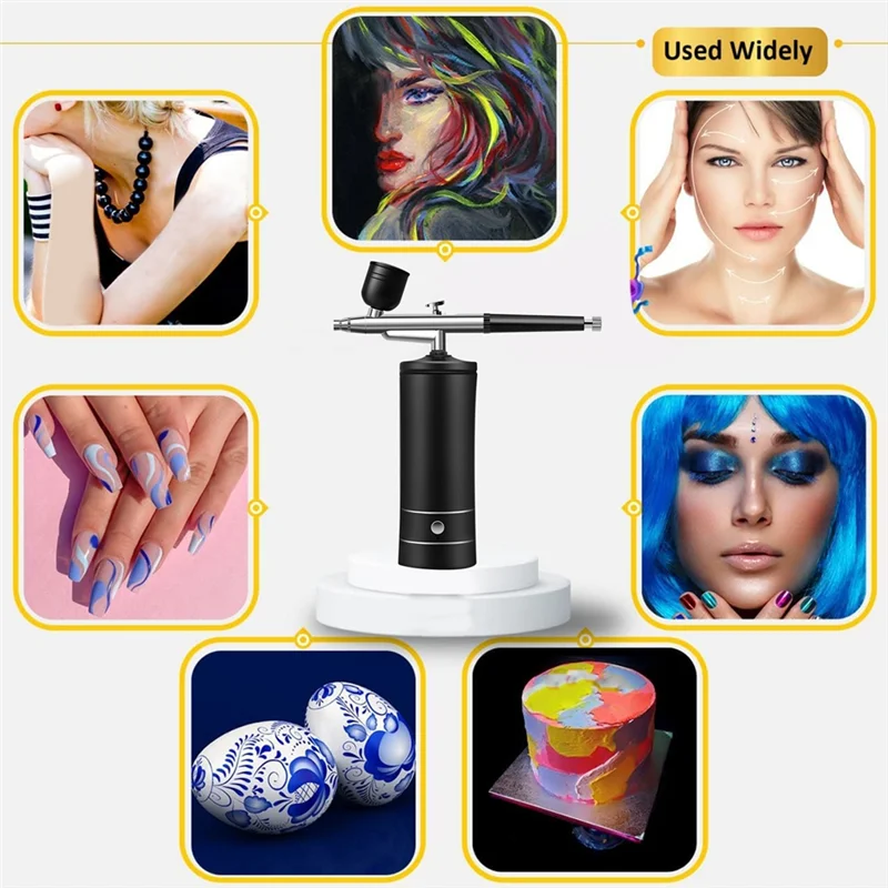 L74A Air Brush Kit Air Compressor Easy To Use for Model Painting Nail Art Tattoo Decorating Rechargeable Handheld Air Brush