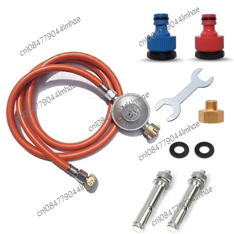 

Pressure Reducing Valve 50mbar Regulator Regulator with 150cm Hose Incl. 1/4 Left Tooth Fitting