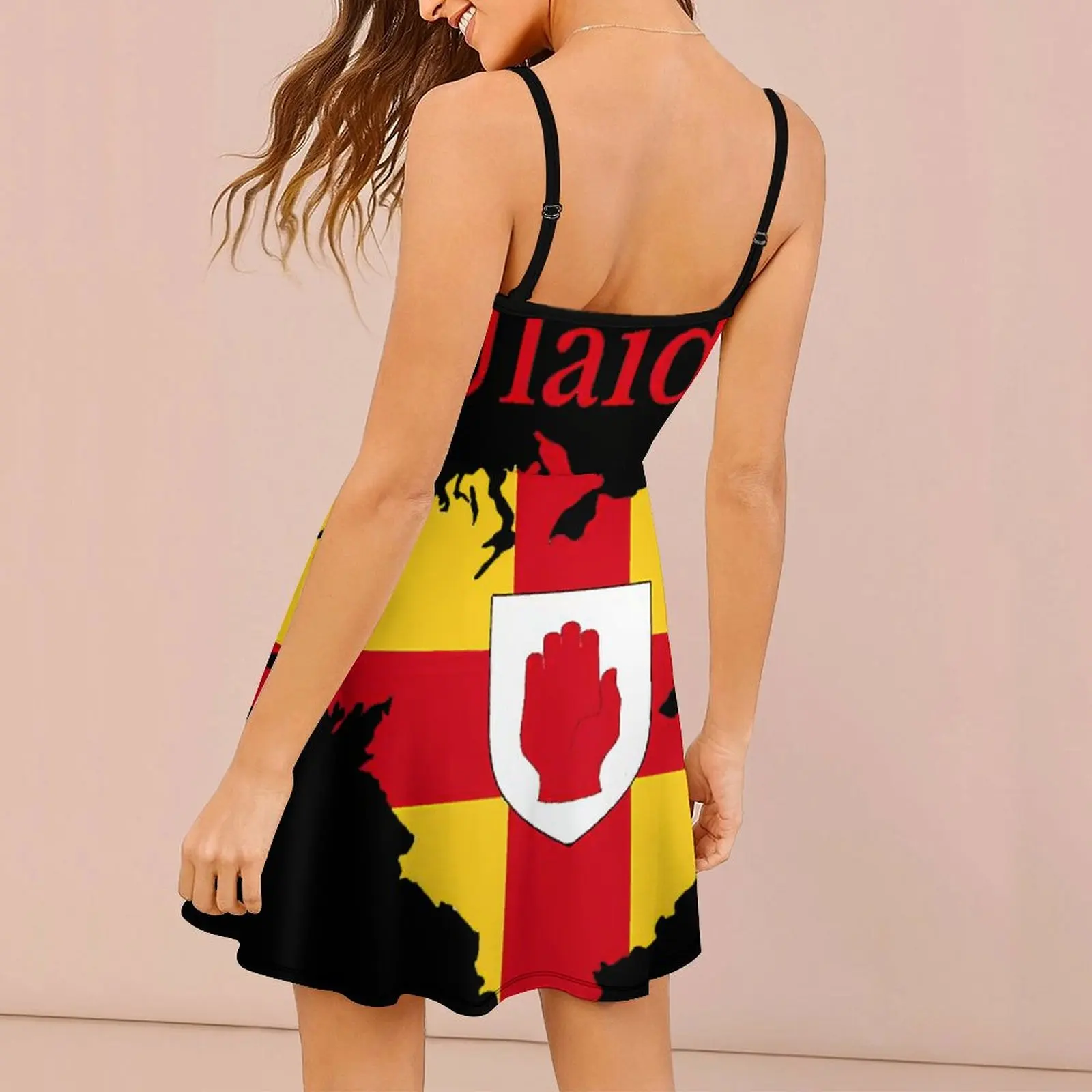 Ulster Province Map Flag Design Women's Sling Dress Humor Graphic Strappy Dress Premium Sexy  Woman's Dress Cocktails