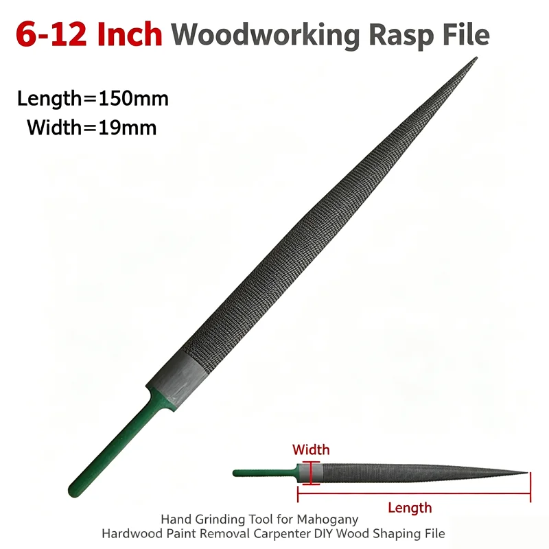 6‑12 Inch Woodworking Rasp File Hand Grinding Tool For Mahogany Hardwood Paint Removal Carpenter DIY Wood Shaping File