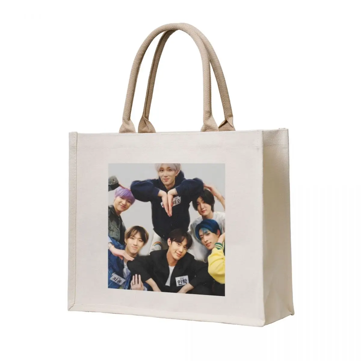 

P1Harmony OT6 Group Heart Tote Bag women bag cloth bag woman Customizable tote bags luxury women
