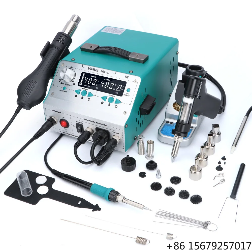 YIHUA 948-II 4 in 1 SMD Smart Hot Air Desoldering Automatic Sleep Suction Tin Gun Soldering Iron Rework Stations