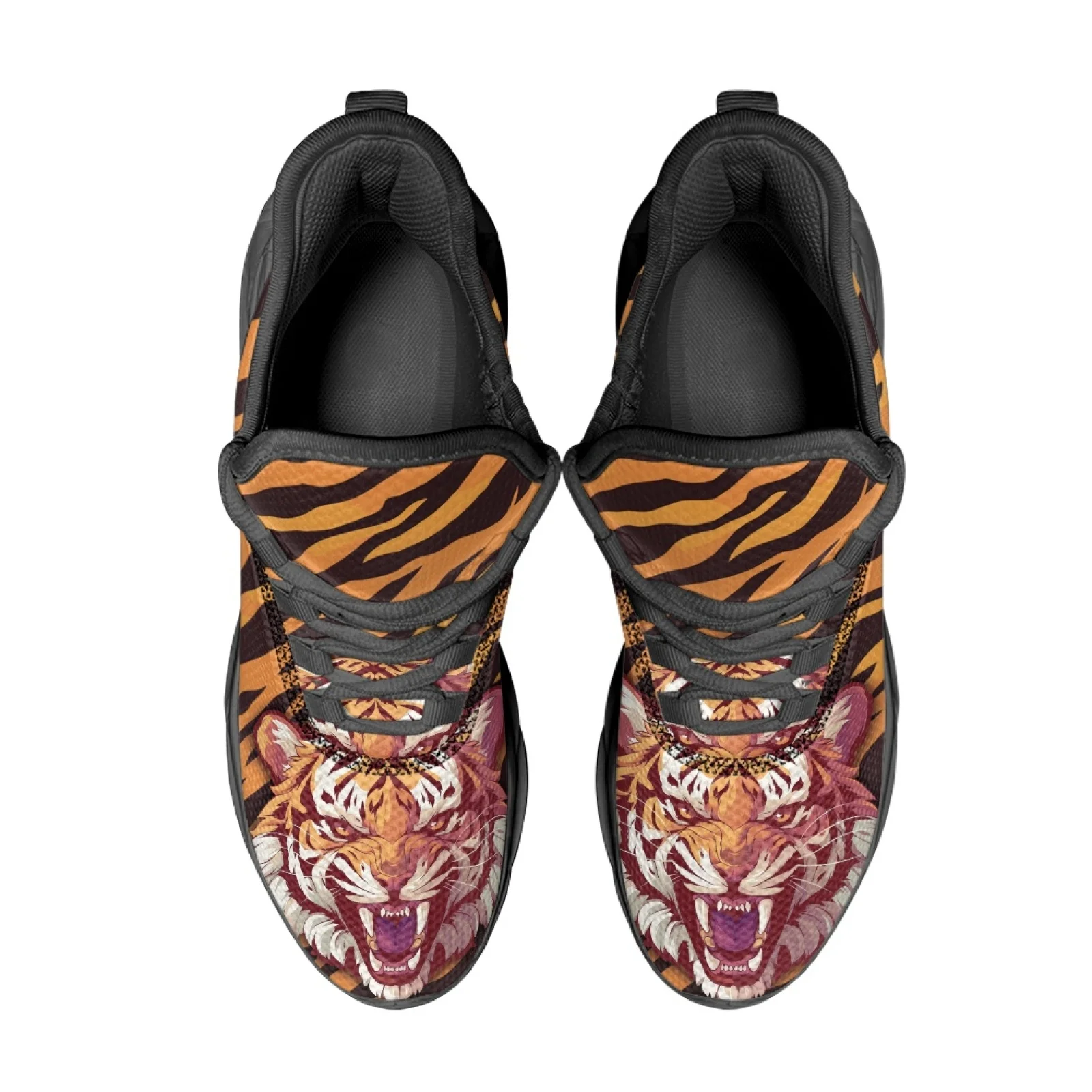PENSTROLL Breathable Fashion Sneakers Lace-Up Lightweight Blade Sneakers for Daily Workout Men Tiger Striped