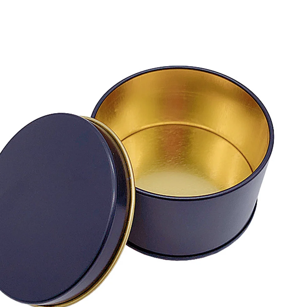 

4Pcs Black Tea Storage Box Tinplate Can Sealed Container for Tea Candy Sugar Nuts Home Office Pantry Tinplate Can