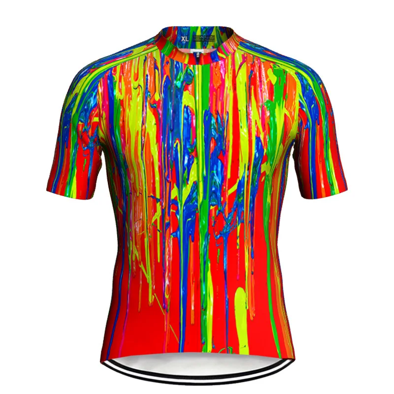 Camiseta de ciclismo para hombre, ropa para bicicleta, Camiseta corta para MTB, chaqueta deportiva para carretera, babero, Motocross, carrera de equitación, Dirt, Verano