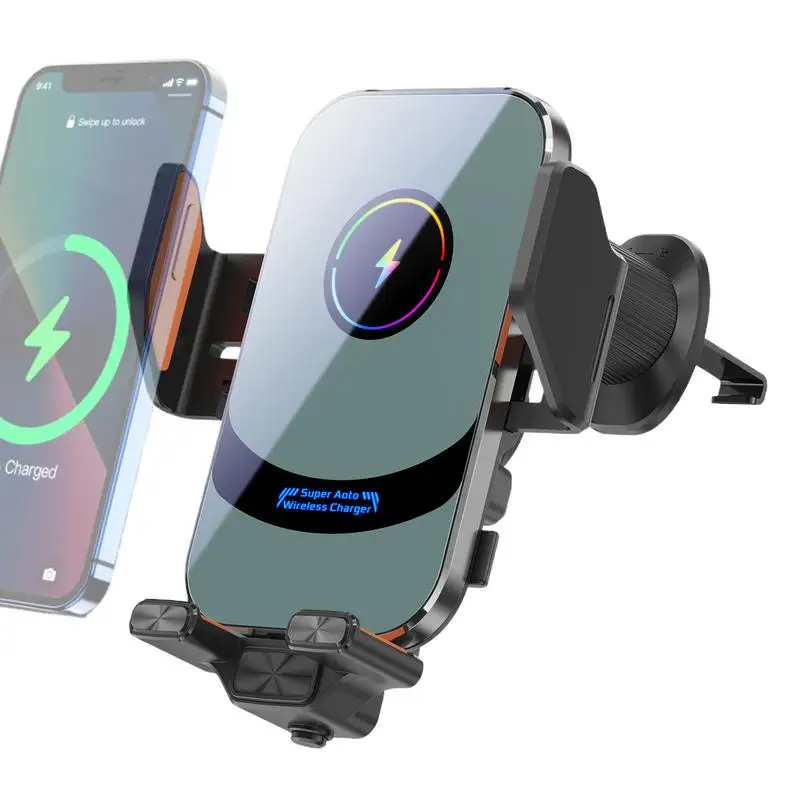 

Wireless Charging Phone Mount 15W Multifunctional Fast Car Charger Stylish Car Charger Vehicle Phone Charger for Travel Daily