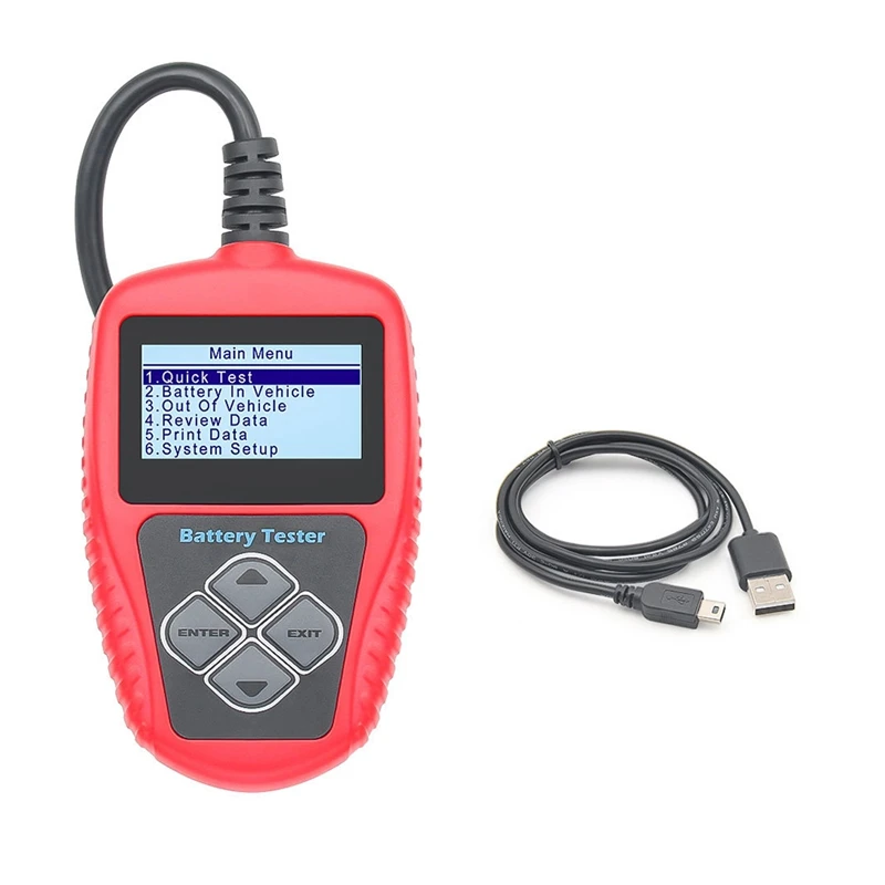 BA101 Car Battery Tester Battery Analyzer 12V 100-2000CCA Battery System Detect Auto Load PK KW208 Western European