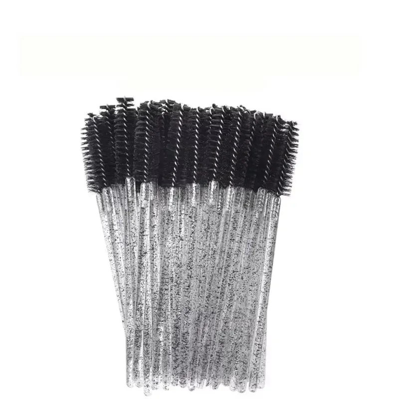 50/100PCS Pink Black Disposable Eyelash Brush Crystal Stick Makeup Brush Eyebrow Eyelash Beauty Makeup Tools