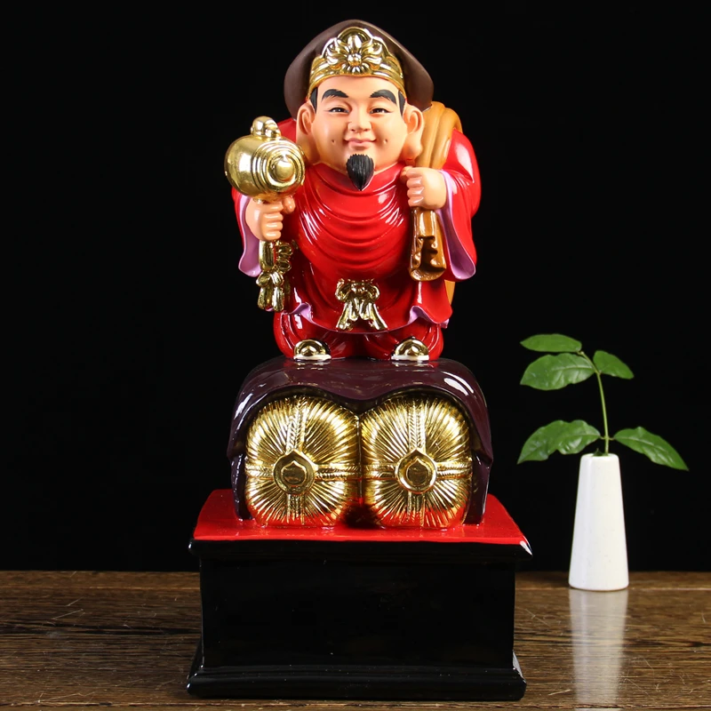 38CM Large Southeast Asia Japan Tokyo CAI SHEN Mammon Home COMPANY Patron saint Good luck God of wealth statue