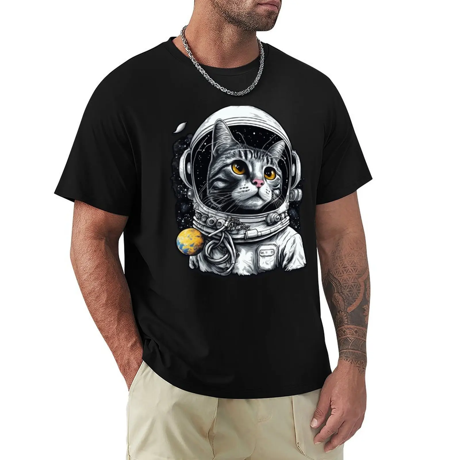 

Astronaut Cat T-Shirt vintage summer shirt anime tshirt plain white t shirts men