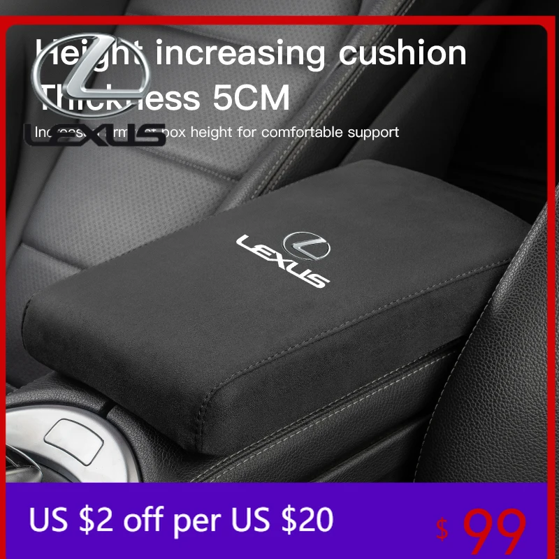 

Накладки из замши для интерьера автомобиля, коврик для подлокотника, аксессуары для центральной консоли для Lexus F SPORT GX460 Ct200h IS250 ES 220D IS