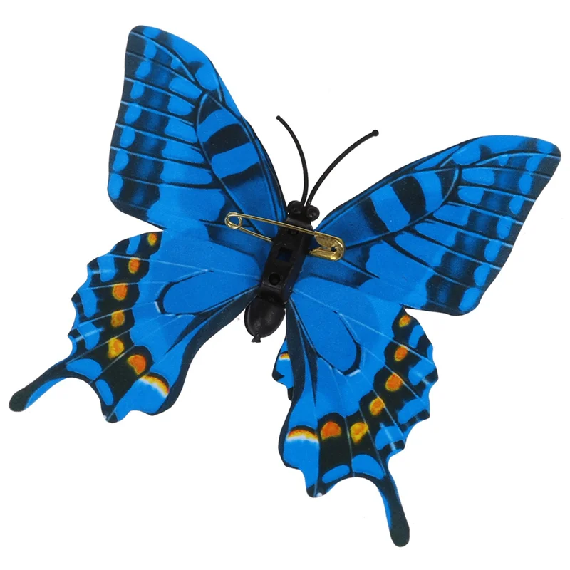 60 pezzi 7 cm 3D farfalla artificiale pin clip doppia ala per la decorazione domestica di nozze di Natale, colori inviati a caso
