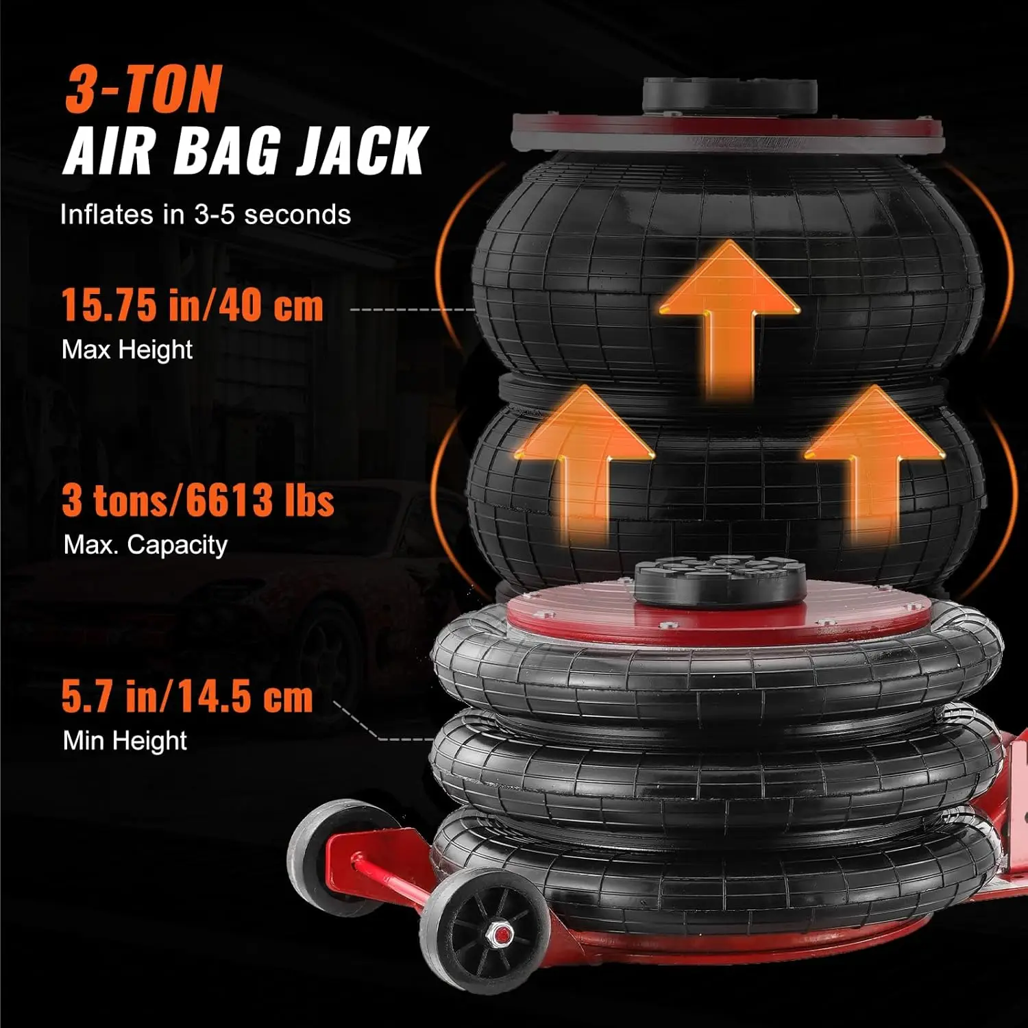 Auto Body Frame Straightener, 6 Ton Tension Car Frame Puller, Auto Body Frame Machine with Swivel Post, Hydraulic Foot Pump