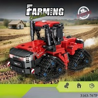 Tracked tractor model building block set for agricultural machinery, a DIY assembly toy for agricultural machines, suitable for
