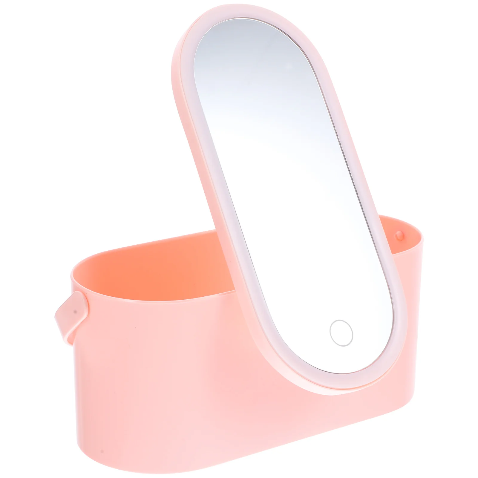 Cosmetics Organizer Makeup Storage Box Premium ABS Material High Definition Mirror Rotatable Stand Portable Multifunctional