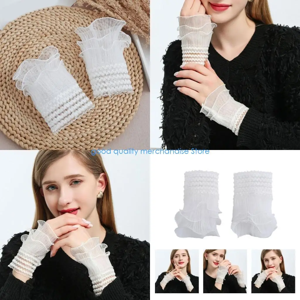 

Y5JD Ложные простые манжеты Свитер Декоративный браслет Ложные расклешенные рукава Съемные