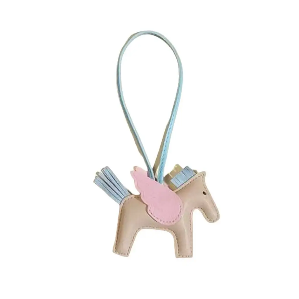 سلسلة مفاتيح بيغاسوس لطيفة للنساء، حقيبة فانتاسي ليتل بيغاسوس من جلد البولي يوريثان، ملحقات مفتاح السيارة بجناح الملاك، سحر الهاتف المحمول