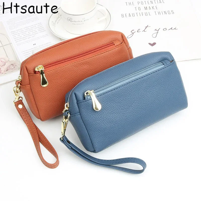 

Women Wallets Vintage Double Zippers Purse Card Holder Ladies Wallet Female Hasp Clutch billetera bolas Large Capacity