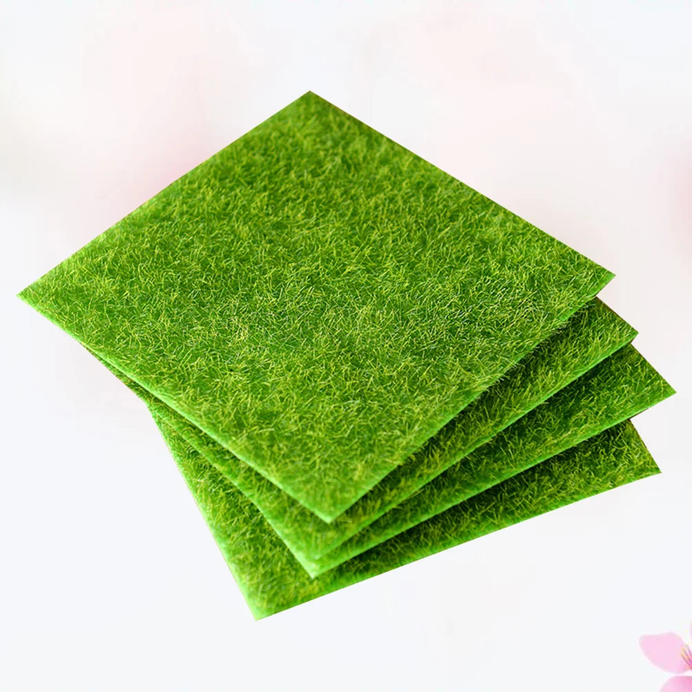 6 Pcs Artificial Grass Lifelike Garden Mini House Decoration False Moss Fairy Green